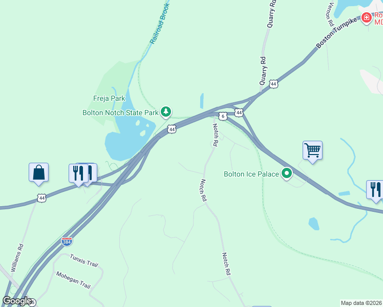 map of restaurants, bars, coffee shops, grocery stores, and more near 15 Wall Street in Bolton