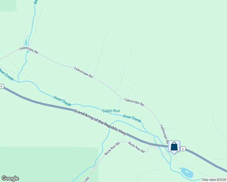 map of restaurants, bars, coffee shops, grocery stores, and more near 223 Telescope Road in Ulysses