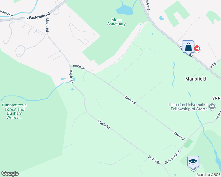 map of restaurants, bars, coffee shops, grocery stores, and more near 141 Davis Road in Mansfield