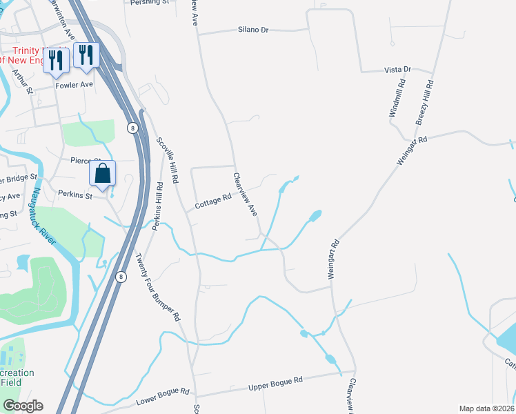 map of restaurants, bars, coffee shops, grocery stores, and more near 360 Clearview Avenue in Harwinton