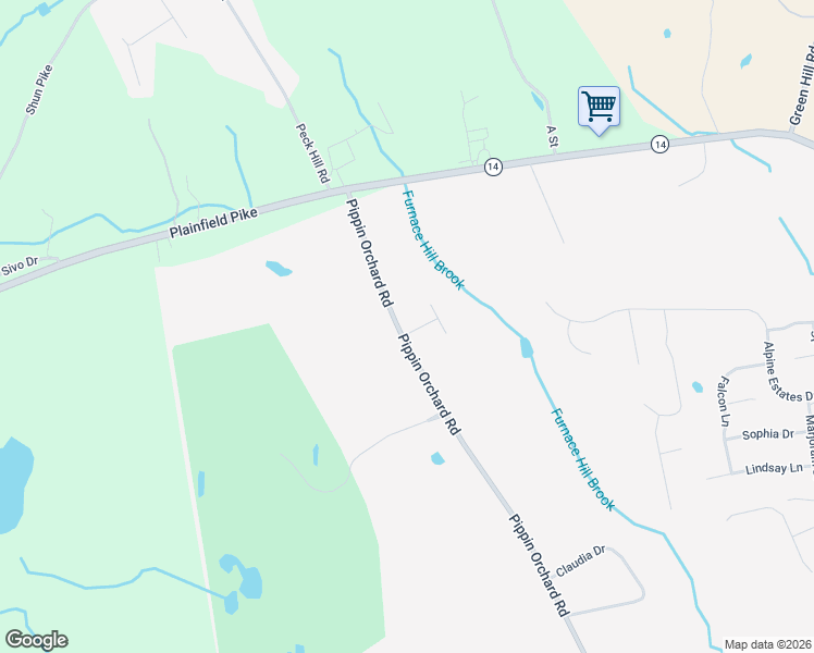 map of restaurants, bars, coffee shops, grocery stores, and more near 161 Pippin Orchard Road in Cranston