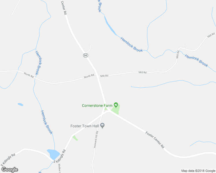 map of restaurants, bars, coffee shops, grocery stores, and more near 2 1/2 Mill Road in Foster