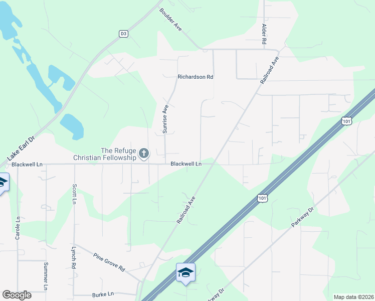 map of restaurants, bars, coffee shops, grocery stores, and more near 400 Hobbs Wall Road in Crescent City