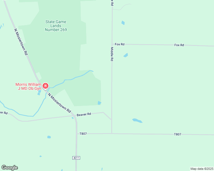 map of restaurants, bars, coffee shops, grocery stores, and more near 22707 Middle Road in Cambridge Springs