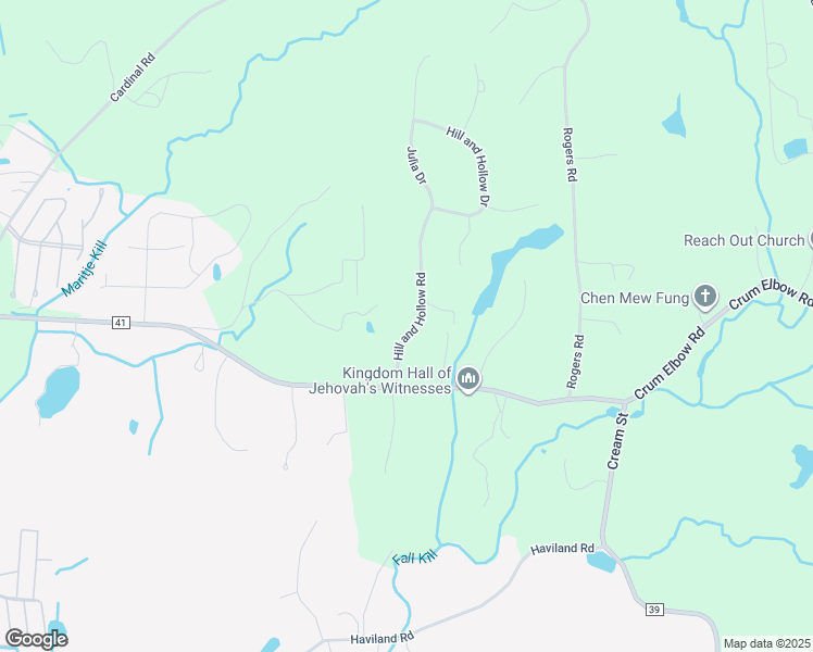 map of restaurants, bars, coffee shops, grocery stores, and more near 7 Hill and Hollow Road in Hyde Park