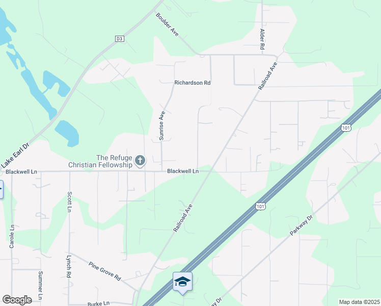 map of restaurants, bars, coffee shops, grocery stores, and more near 400 Hobbs Wall Road in Crescent City