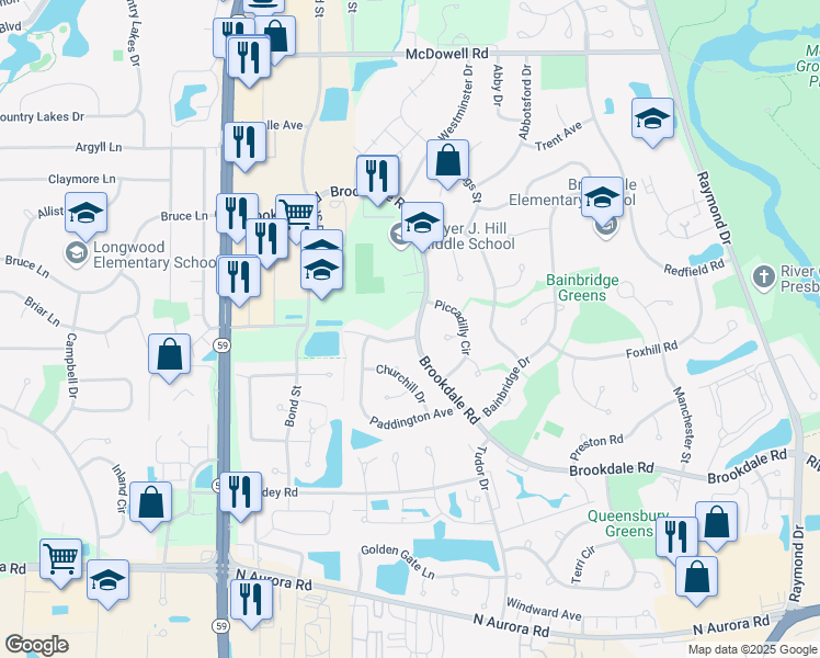 map of restaurants, bars, coffee shops, grocery stores, and more near 1737 Paxton Drive in Naperville