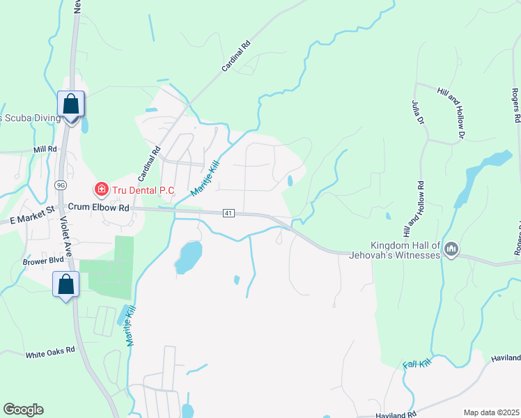 map of restaurants, bars, coffee shops, grocery stores, and more near 81 Crum Elbow Road in Hyde Park