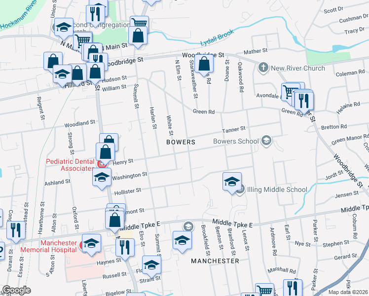 map of restaurants, bars, coffee shops, grocery stores, and more near 137 Henry Street in Manchester