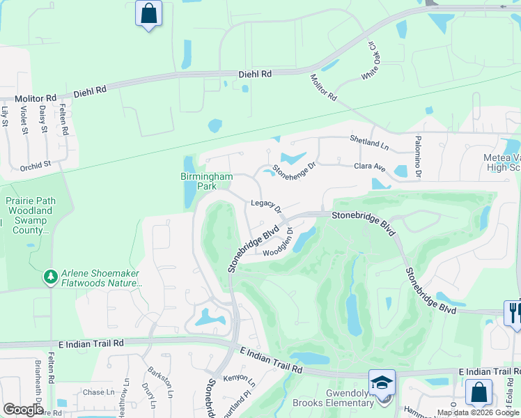 map of restaurants, bars, coffee shops, grocery stores, and more near 2510 Thurston Court in Aurora