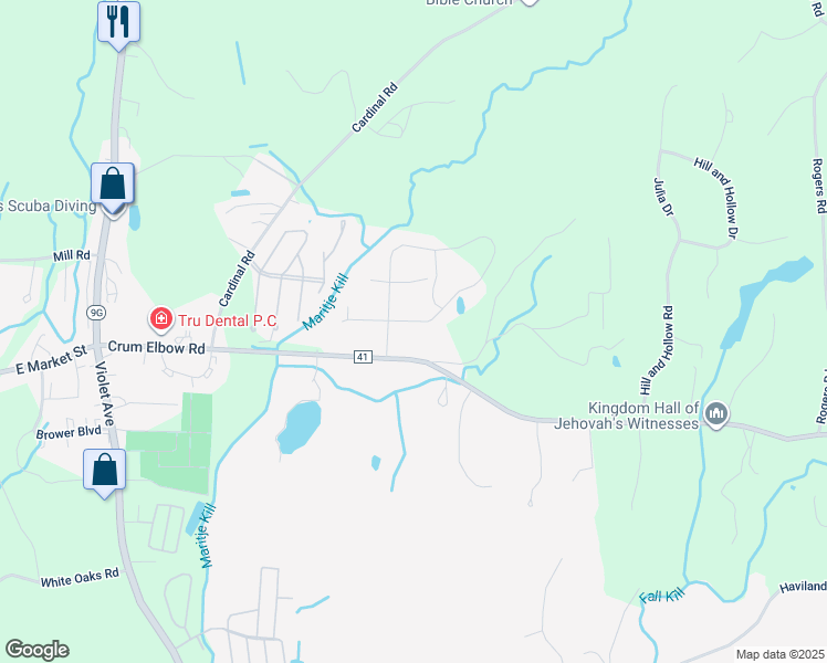 map of restaurants, bars, coffee shops, grocery stores, and more near 81 Crum Elbow Road in Hyde Park