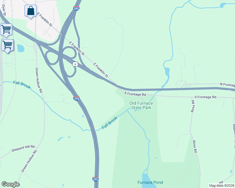 map of restaurants, bars, coffee shops, grocery stores, and more near in Northeastern Connecticut Planning Region