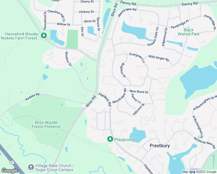 map of restaurants, bars, coffee shops, grocery stores, and more near 5 Douglas Drive in Sugar Grove