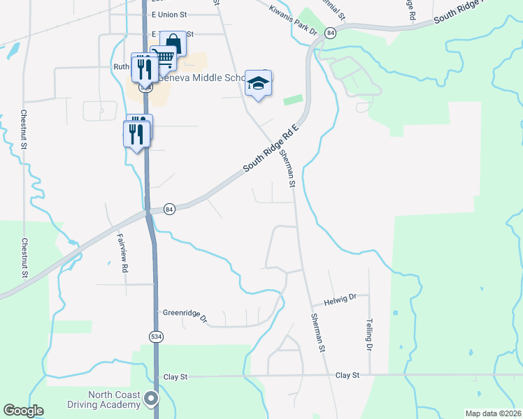 map of restaurants, bars, coffee shops, grocery stores, and more near 88 Maplelane Drive in Geneva