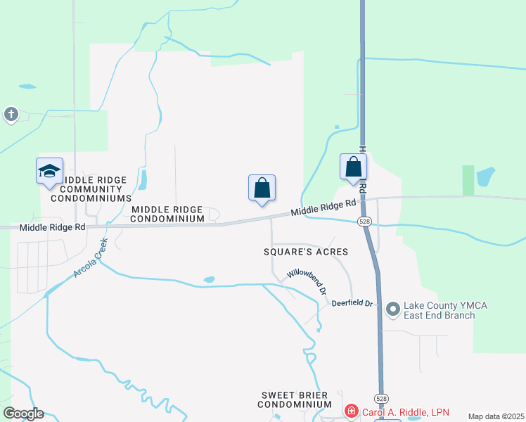 map of restaurants, bars, coffee shops, grocery stores, and more near 6559 Middle Ridge Road in Madison
