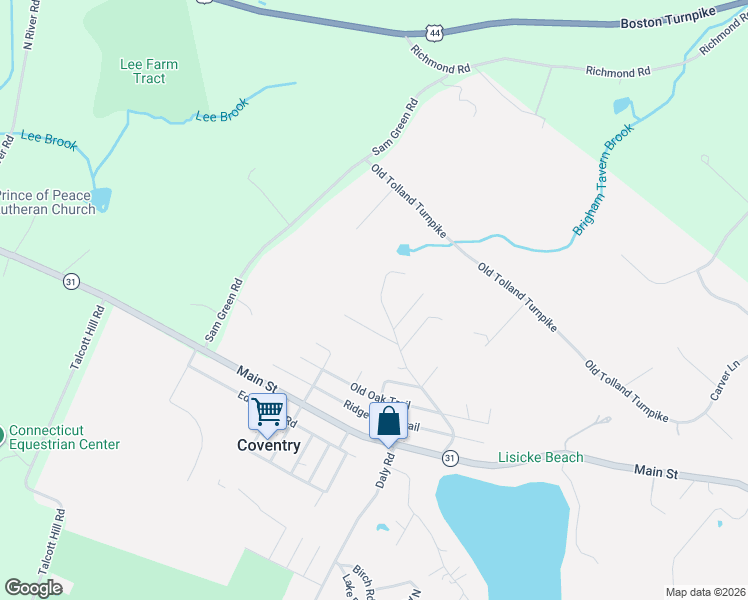 map of restaurants, bars, coffee shops, grocery stores, and more near 225 Buena Vista Road in Coventry
