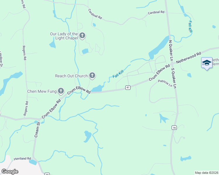 map of restaurants, bars, coffee shops, grocery stores, and more near 271 Crum Elbow Rd in Hyde Park