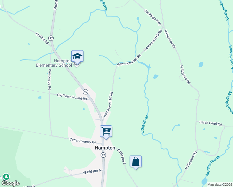 map of restaurants, bars, coffee shops, grocery stores, and more near 56 Hammond Hill Road in Hampton