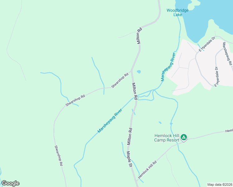 map of restaurants, bars, coffee shops, grocery stores, and more near 43 Shearshop Road in Goshen