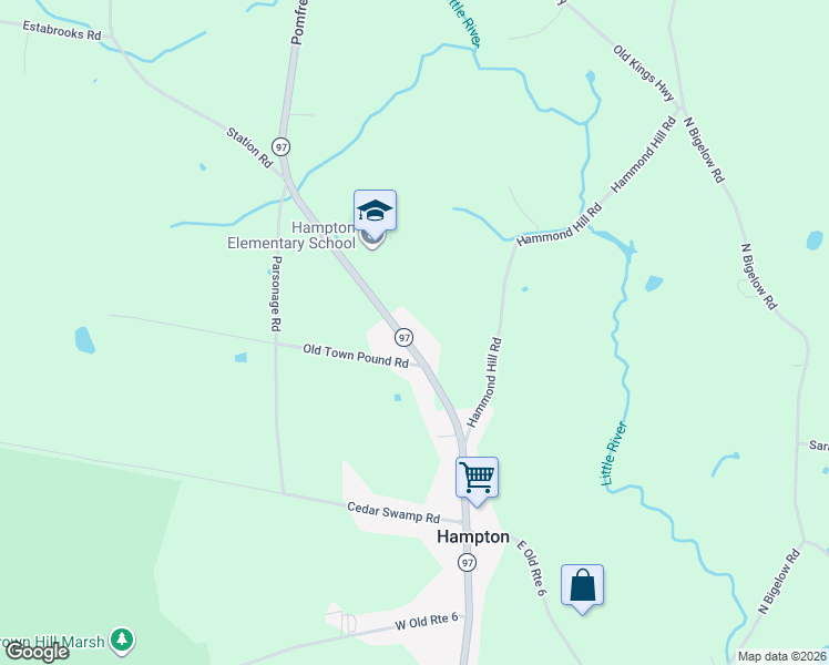 map of restaurants, bars, coffee shops, grocery stores, and more near 338 Main Street in Hampton