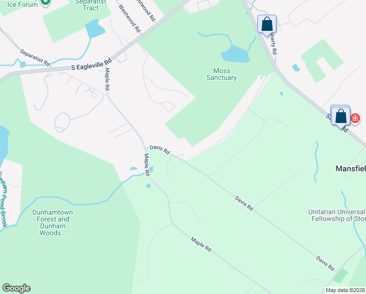 map of restaurants, bars, coffee shops, grocery stores, and more near 192 Davis Road in Mansfield