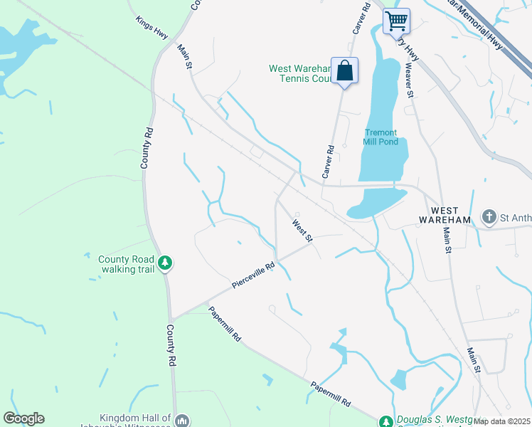 map of restaurants, bars, coffee shops, grocery stores, and more near 9 Pierceville Road in Wareham