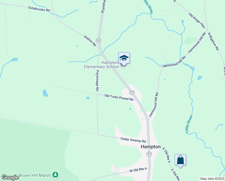 map of restaurants, bars, coffee shops, grocery stores, and more near 380 Main Street in Hampton