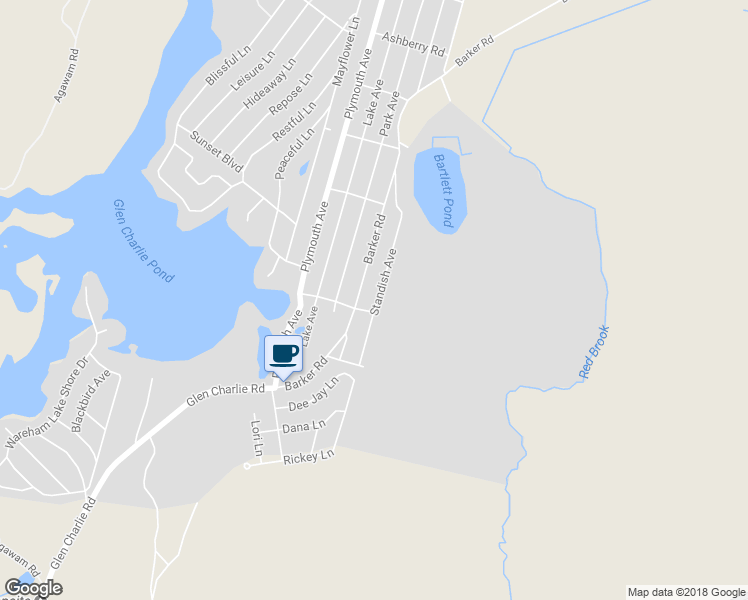 map of restaurants, bars, coffee shops, grocery stores, and more near 36 Standish Avenue in Wareham