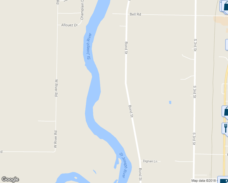 map of restaurants, bars, coffee shops, grocery stores, and more near 2100 Bond Street in Niles