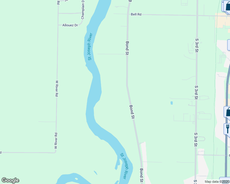 map of restaurants, bars, coffee shops, grocery stores, and more near 2100 Bond Street in Niles