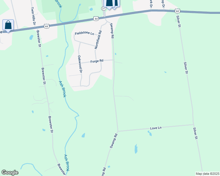map of restaurants, bars, coffee shops, grocery stores, and more near 290 Swamp Road in Coventry