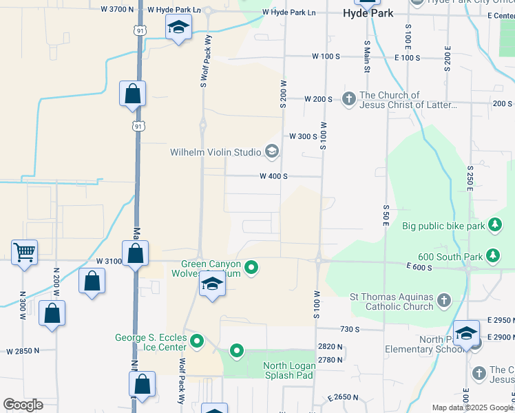map of restaurants, bars, coffee shops, grocery stores, and more near 279 520 South in Hyde Park