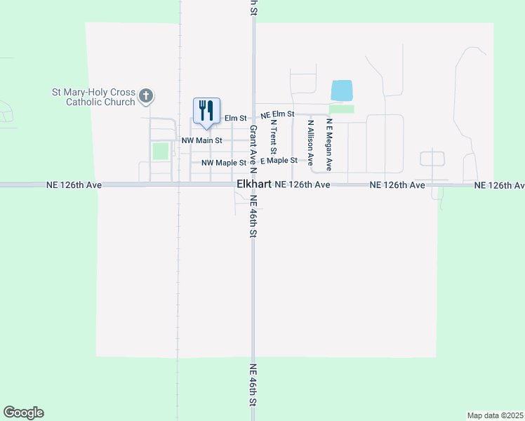 map of restaurants, bars, coffee shops, grocery stores, and more near 231 South Grant Avenue in Elkhart