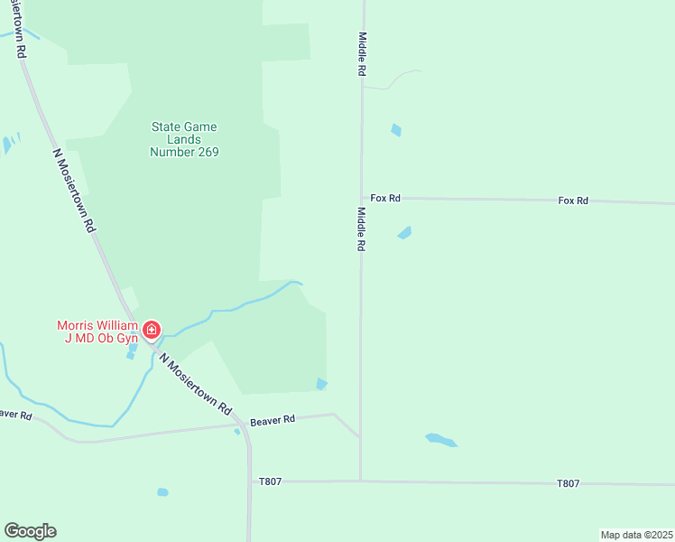 map of restaurants, bars, coffee shops, grocery stores, and more near 22707 Middle Road in Cambridge Springs