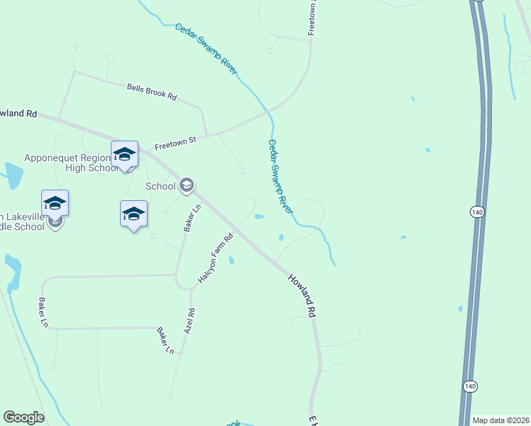 map of restaurants, bars, coffee shops, grocery stores, and more near 4 Rocky Woods Road in Lakeville