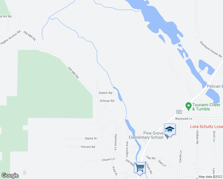 map of restaurants, bars, coffee shops, grocery stores, and more near 391 Dayton Road in Crescent City