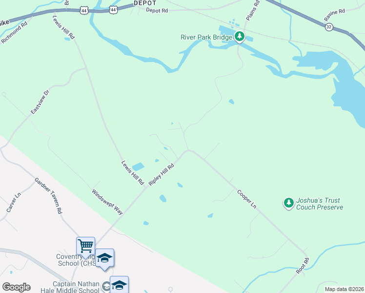 map of restaurants, bars, coffee shops, grocery stores, and more near 472 Ripley Hill Road in Coventry