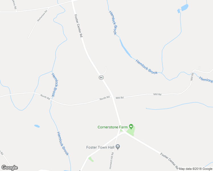 map of restaurants, bars, coffee shops, grocery stores, and more near 108 Foster Center Road in Foster