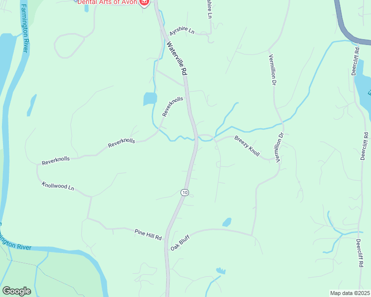 map of restaurants, bars, coffee shops, grocery stores, and more near 199 Waterville Road in Avon