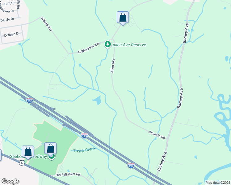 map of restaurants, bars, coffee shops, grocery stores, and more near 0 Almeida Road in Rehoboth