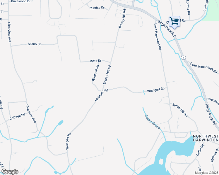 map of restaurants, bars, coffee shops, grocery stores, and more near 90 Weingart Road in Harwinton