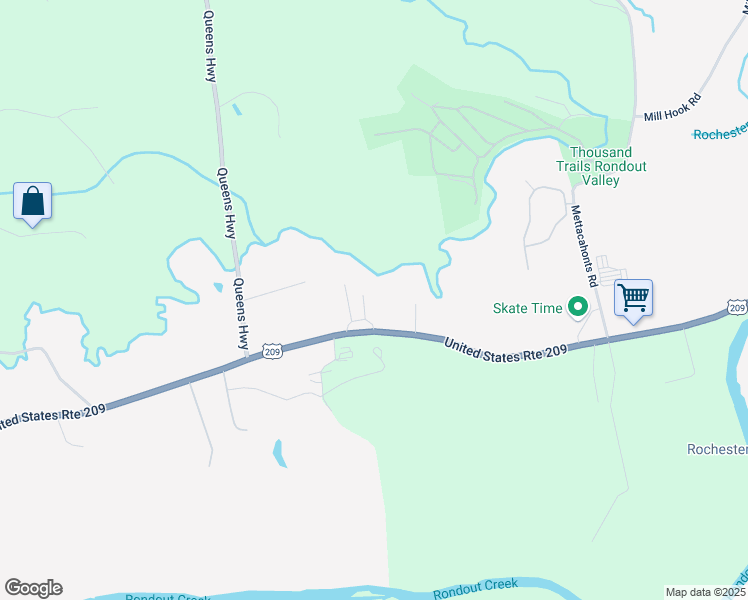 map of restaurants, bars, coffee shops, grocery stores, and more near 5744 Route 209 in Kerhonkson