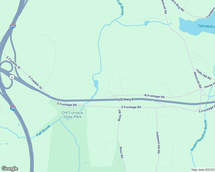 map of restaurants, bars, coffee shops, grocery stores, and more near 46 Fall Brook Park in Killingly