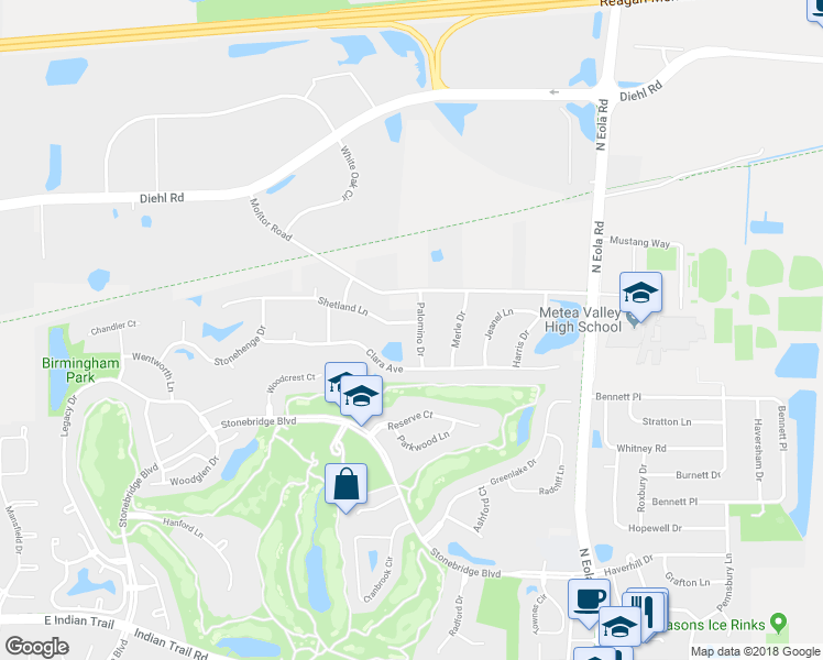 map of restaurants, bars, coffee shops, grocery stores, and more near 1608 Palomino Drive in Aurora