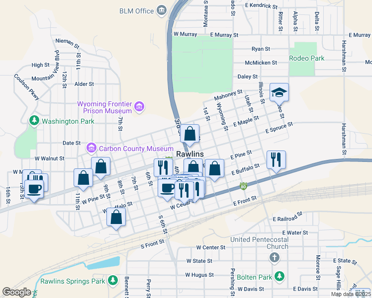 536 3rd Street, Rawlins WY Walk Score