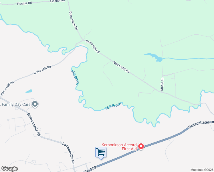 map of restaurants, bars, coffee shops, grocery stores, and more near 161 Boice Mill Road in Kerhonkson