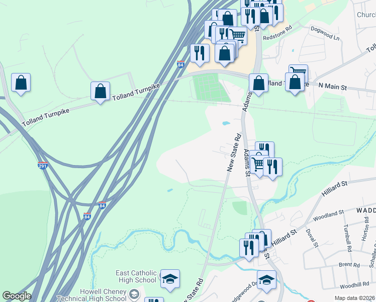 map of restaurants, bars, coffee shops, grocery stores, and more near Monte Cristo Lane in Manchester