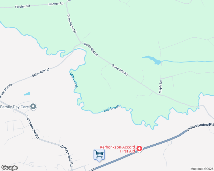 map of restaurants, bars, coffee shops, grocery stores, and more near 161 Boice Mill Road in Kerhonkson