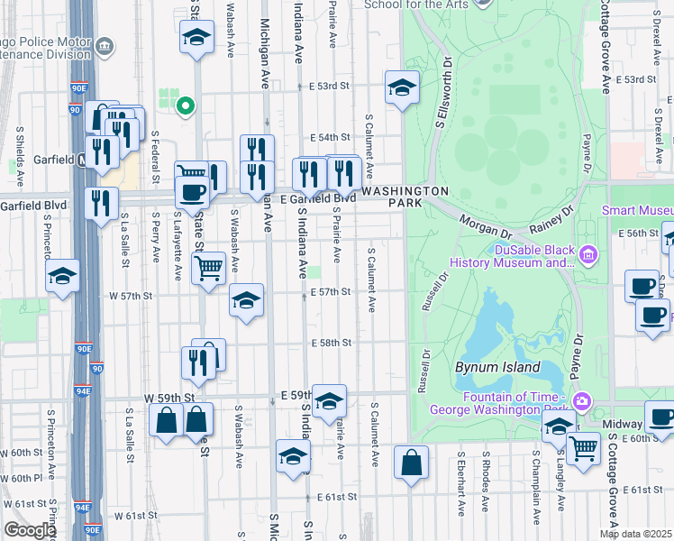 map of restaurants, bars, coffee shops, grocery stores, and more near in Chicago