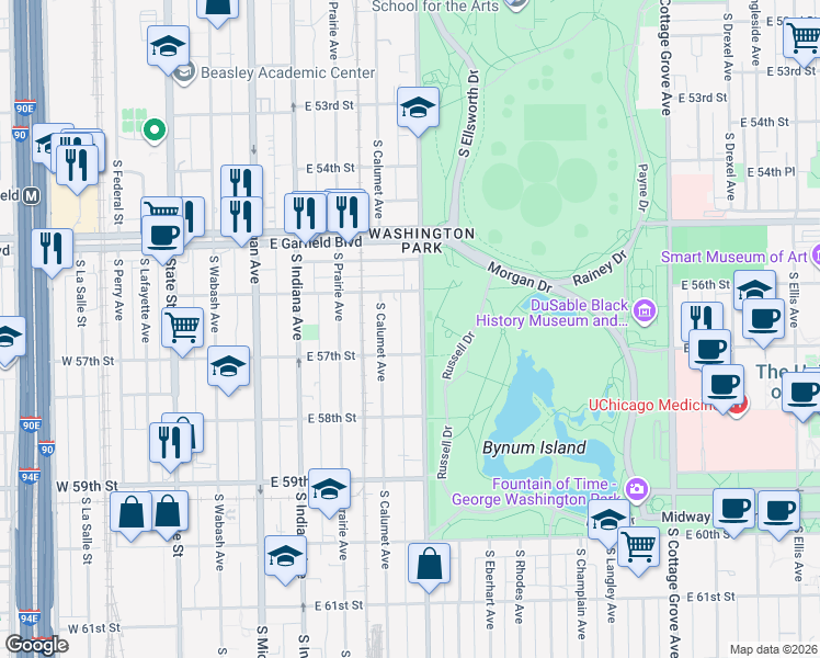 map of restaurants, bars, coffee shops, grocery stores, and more near in Chicago
